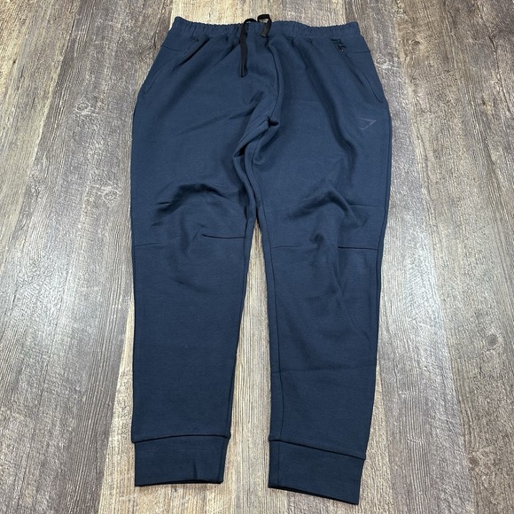 Gymshark Mens Rest Day Joggers Navy Blue Sweatpants Size Large Athletic Pants - Picture 1 of 13